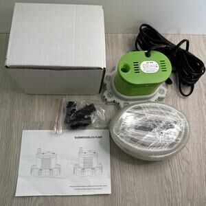 Durable Submersible Swimming Pool Pump with 3 Adapters & Long Drainage Hose